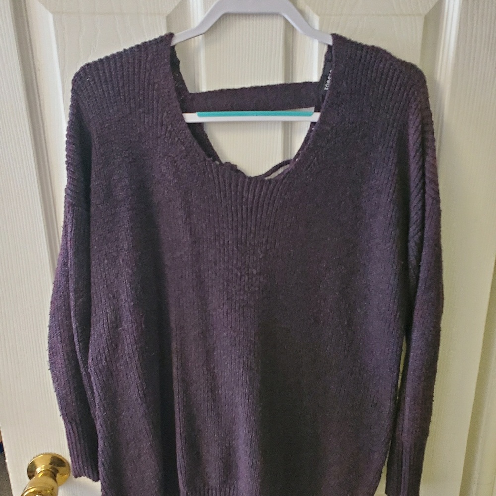Low back burgundy oversized sweater